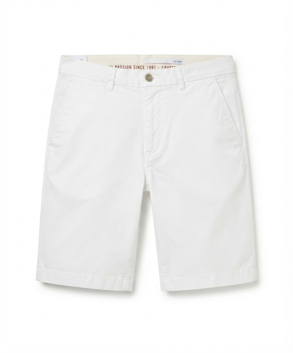 Men's White Cotton Chino Shorts