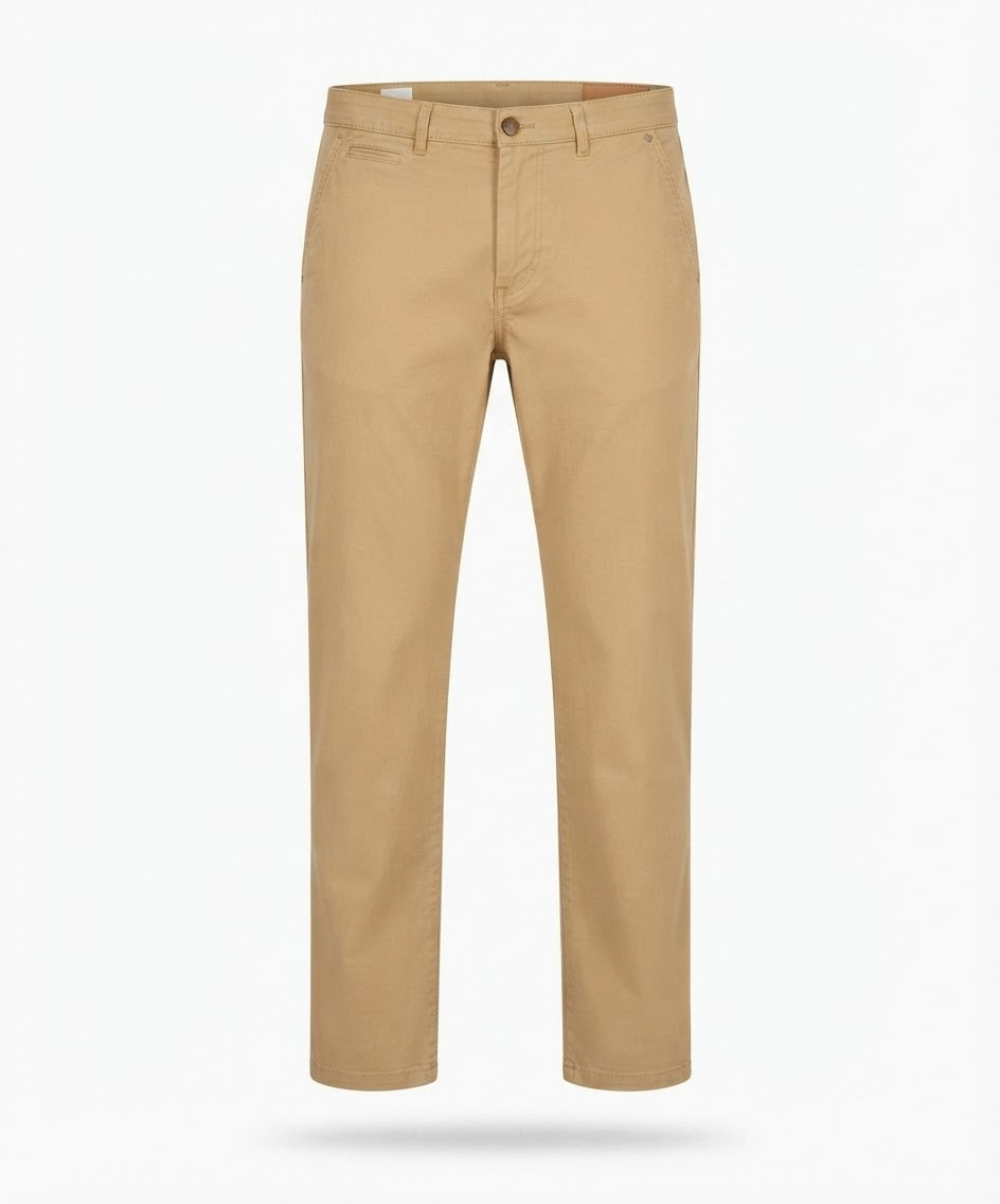 Men's Beige Cotton Chino Pants