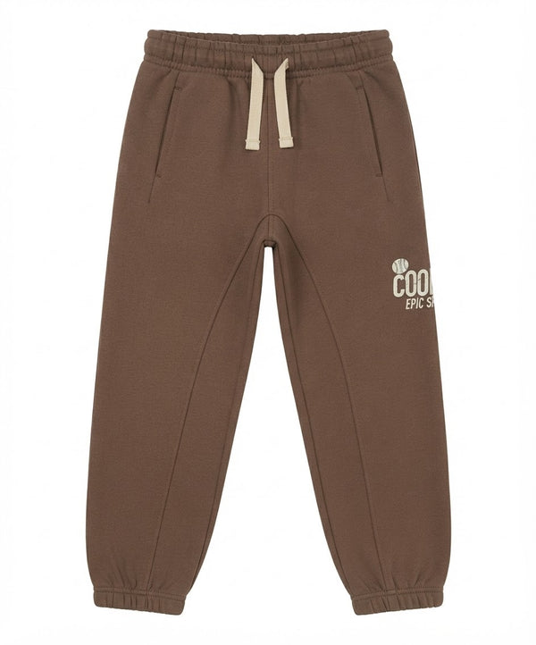 Kids Brown Graphic Jogger Pants