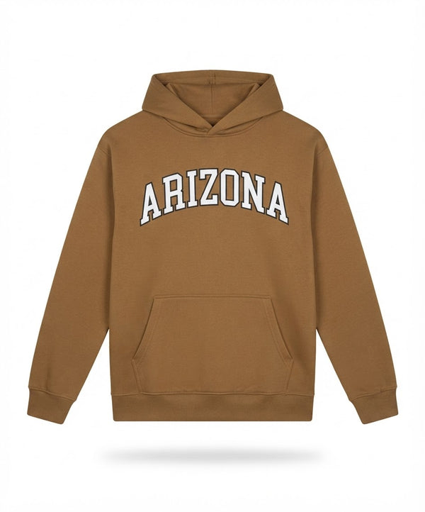 Men's Brown Varsity Graphic Fleece Hoodie