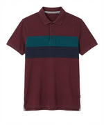 Men's Block Striped Cotton Polo Shirt