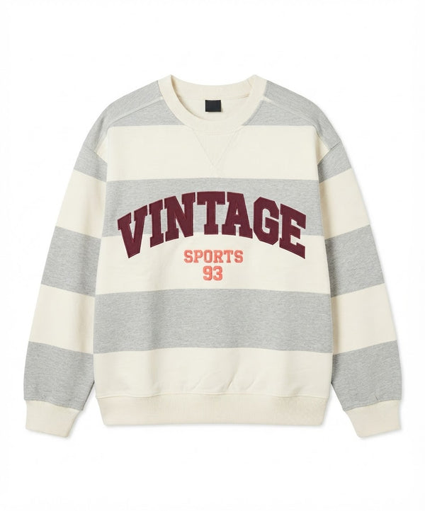 Women's Vintage Striped Oversized Sweatshirt