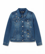 Women's Embellished Classic Blue Denim Jacket