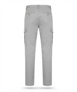 Men's Grey Slim-Fit Cotton Cargo Trousers