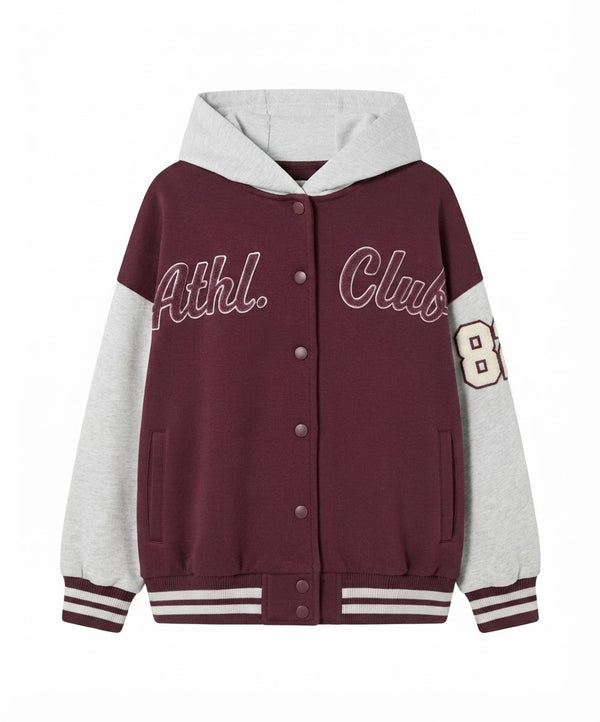 Kids Athletic Club Drop Shoulder Baseball Jacket