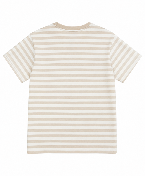 Kids' Beige Striped Cotton Tee