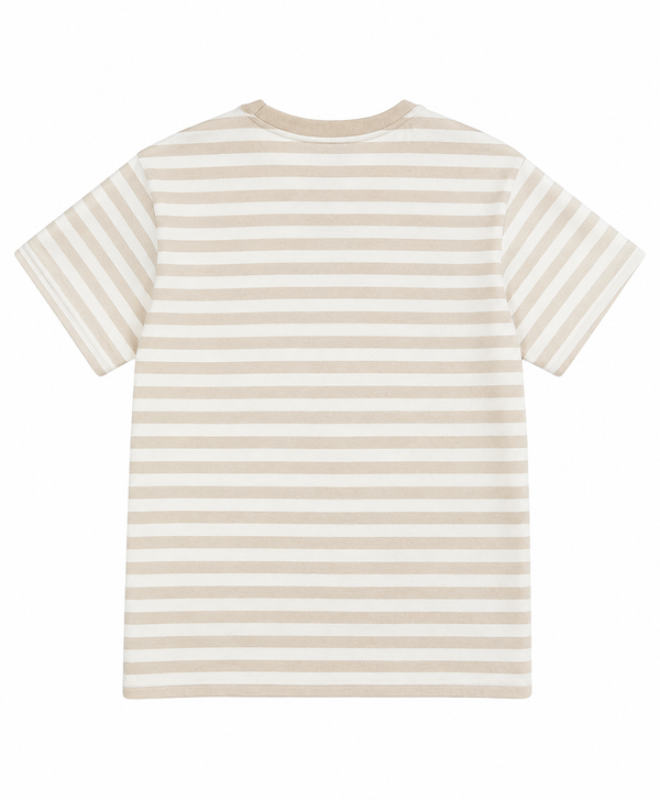 Kids' Beige Striped Cotton Tee