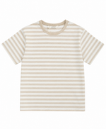 Kids' Beige Striped Cotton Tee