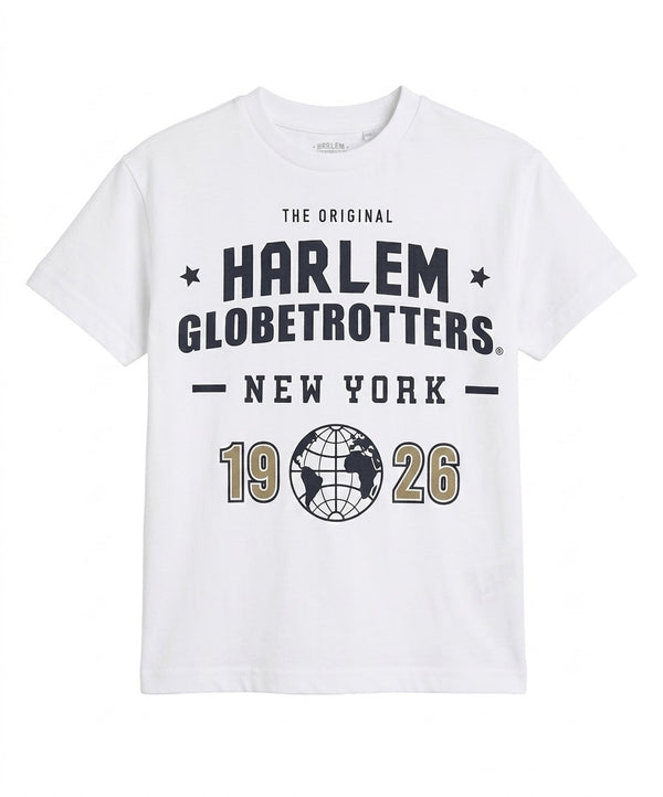 Kids' Harlem Globetrotters Graphic T-Shirt - White Cotton Crew Neck