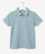 Kids' Textured Zip Polo