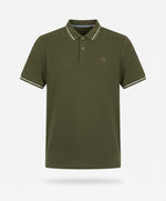 Men's Olive Green Tipped Polo Shirt