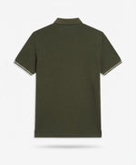 Men's Olive Green Tipped Polo Shirt