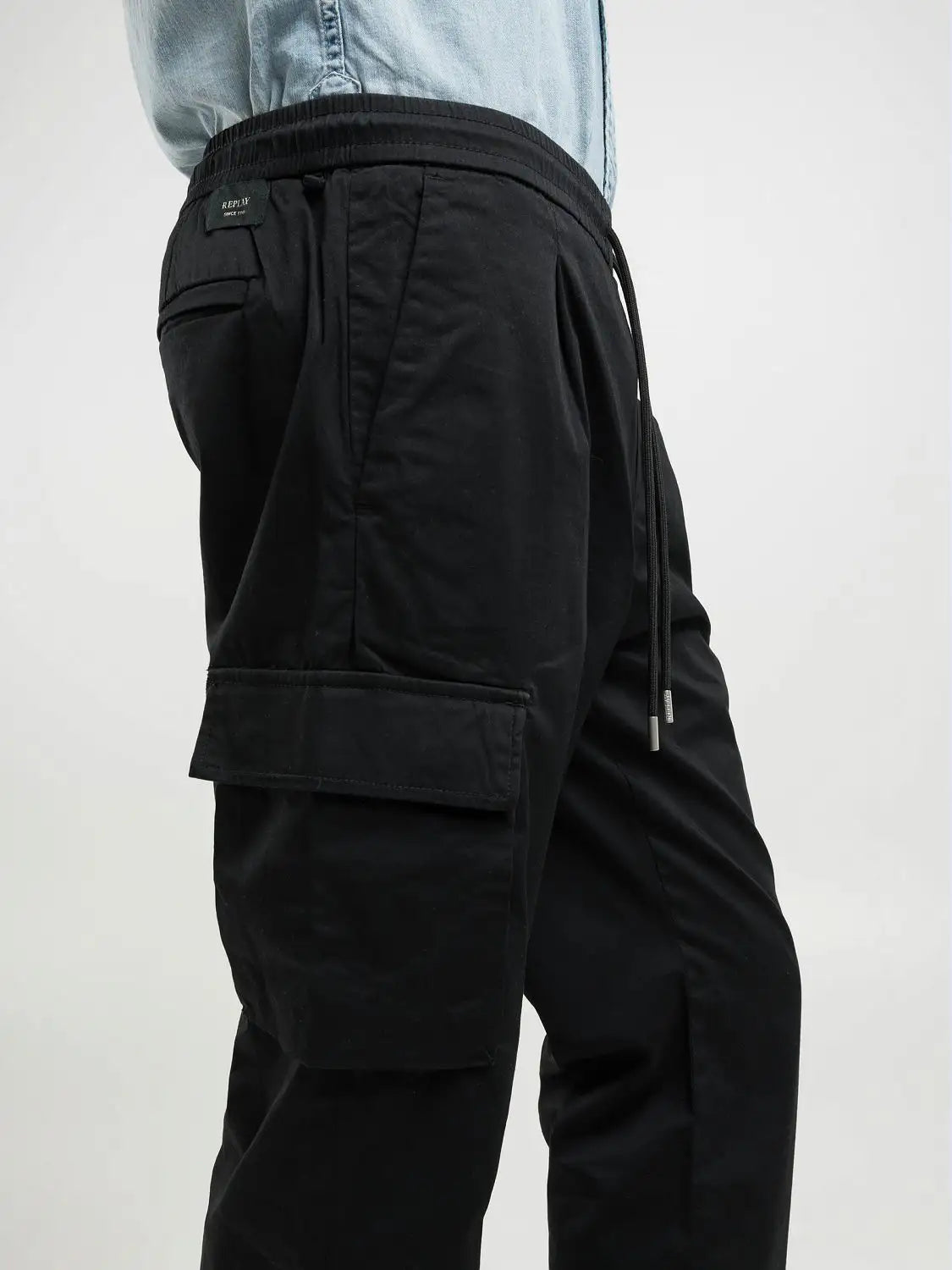 Replay Men's Black Joe Cargo Trouser