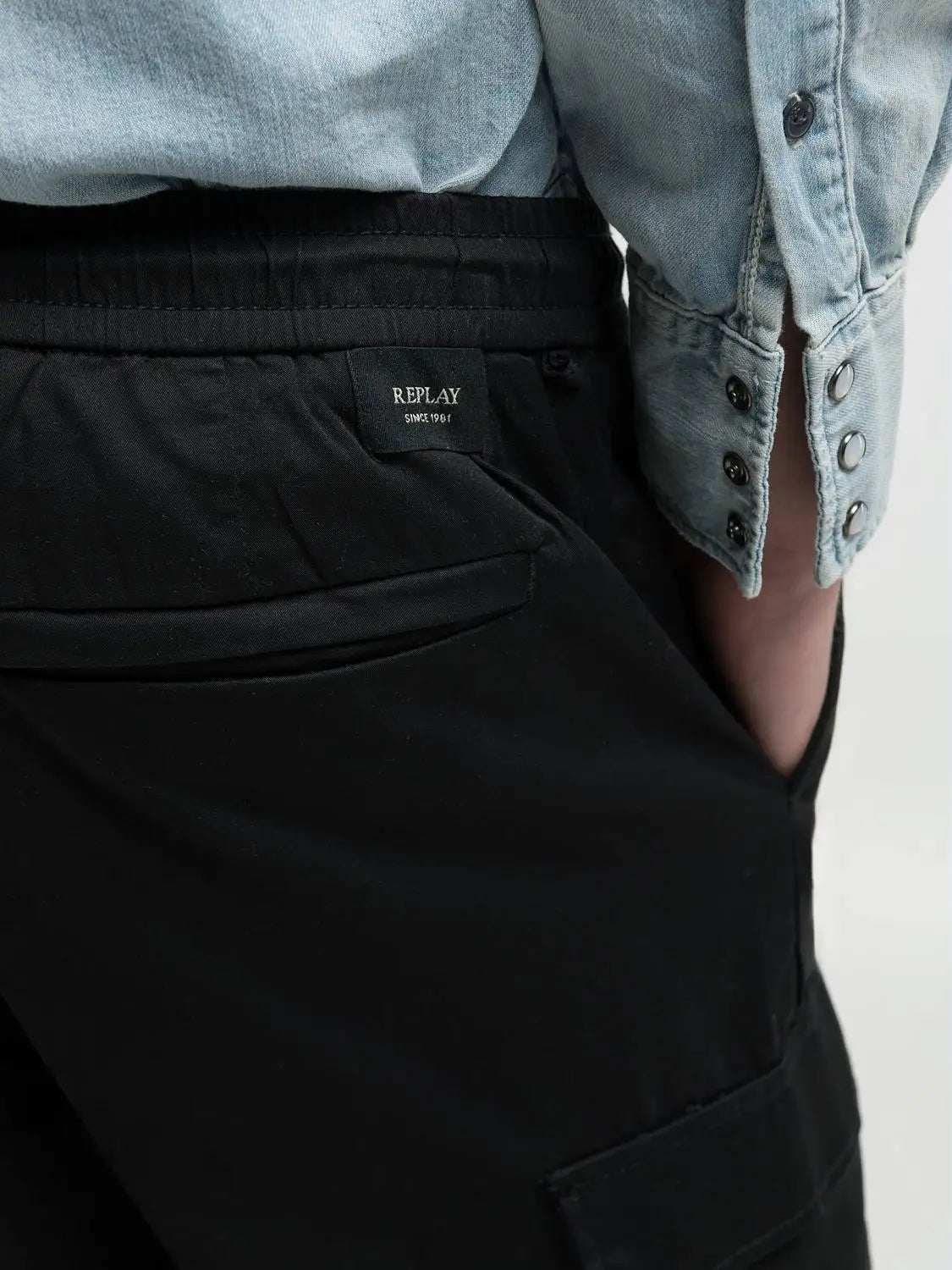 Replay Men's Black Joe Cargo Trouser