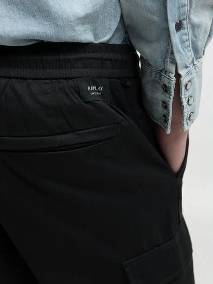 Replay Men's Black Joe Cargo Trouser