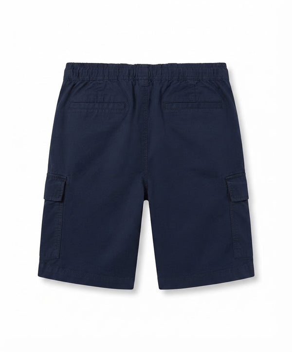 Men's Navy Drawstring Elastic Cargo Shorts