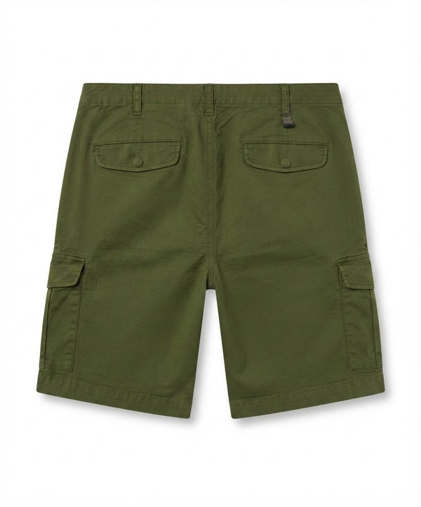 Men's Olive Cotton Cargo Utility Shorts
