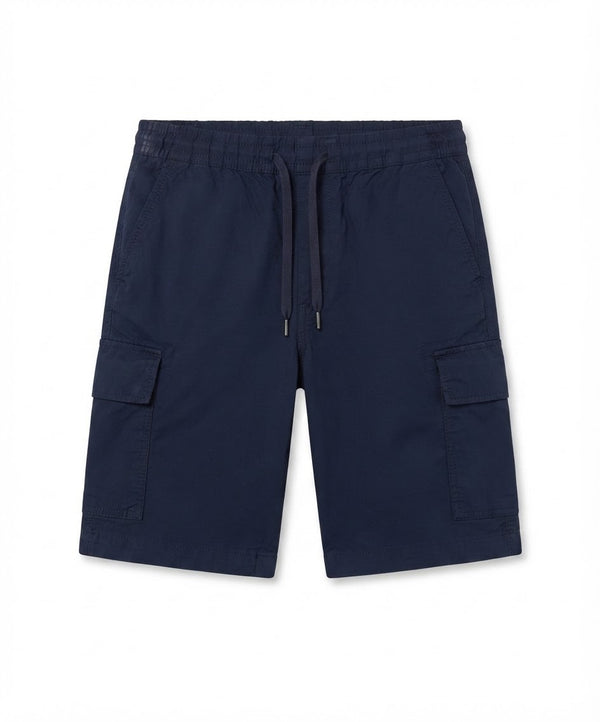 Men's Navy Drawstring Elastic Cargo Shorts