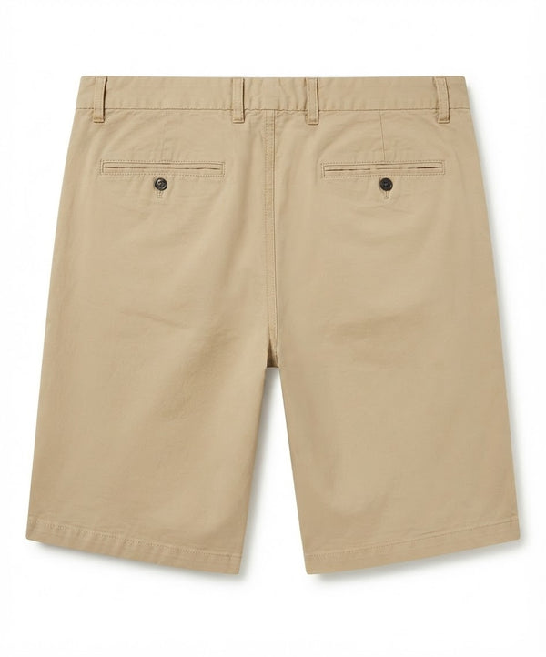 Men's Tan Slim-Fit Cotton Chino Shorts