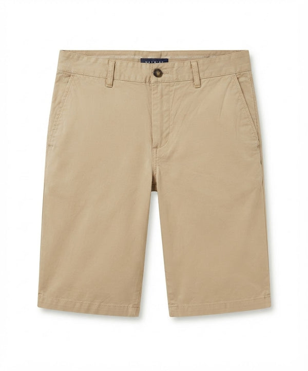 Men's Tan Slim-Fit Cotton Chino Shorts