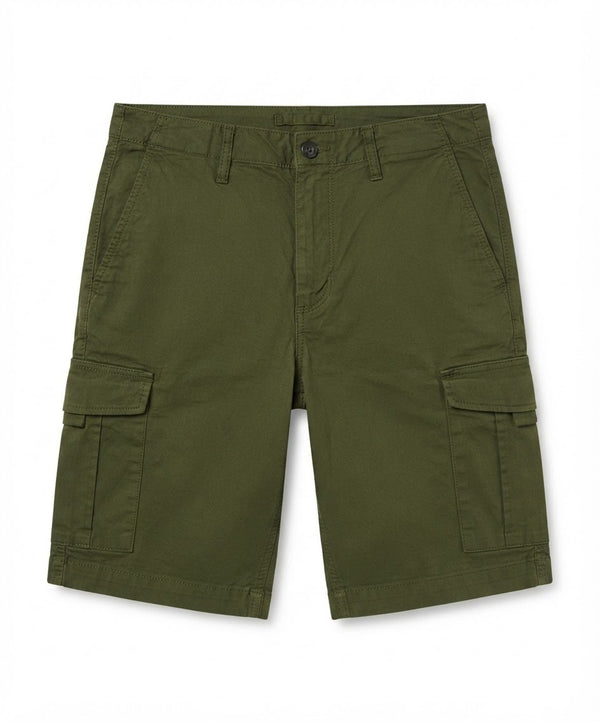Men's Olive Cotton Cargo Utility Shorts