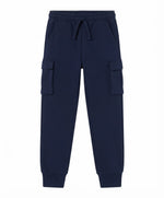 Kids Navy Blue Essential Cargo Sweatpants