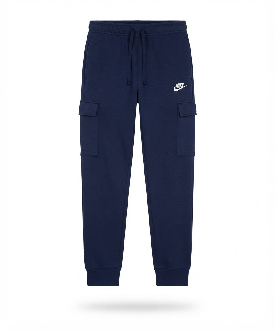 Men's Navy Fleece Cargo Sweatpants