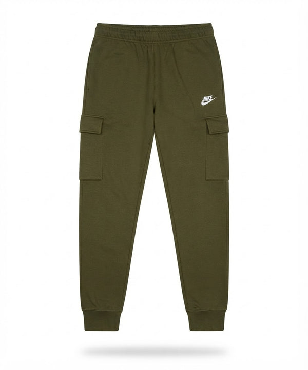 Men's Olive Green Fleece Cargo Sweatpants
