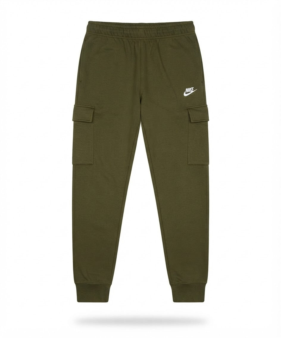 Men's Olive Green Fleece Cargo Sweatpants