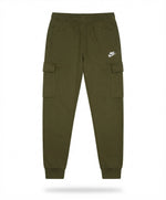 Men's Olive Green Fleece Cargo Sweatpants