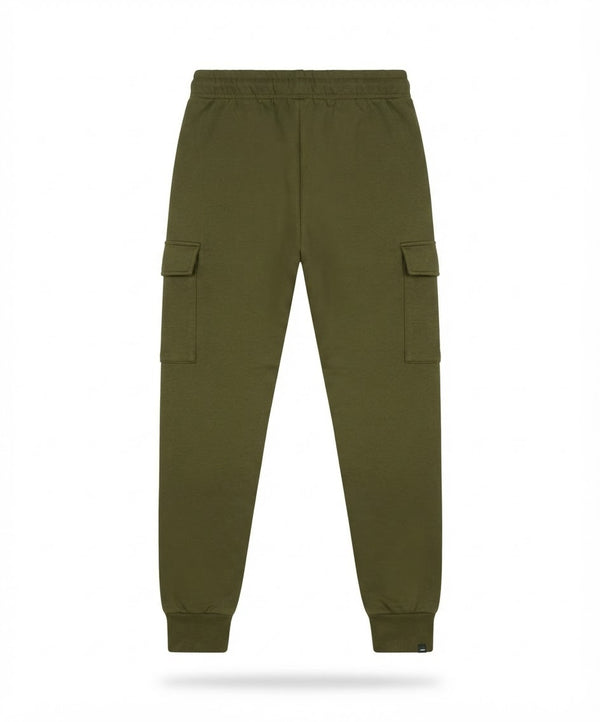 Men's Olive Green Fleece Cargo Sweatpants