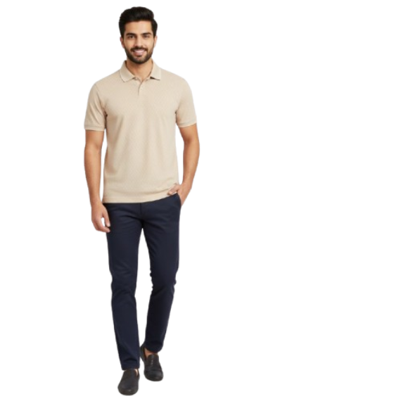 Ted Baker Men’s Beige Polo Shirt with White Tipping