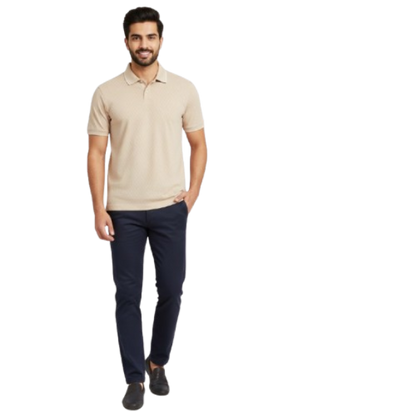 Ted Baker Men’s Beige Polo Shirt with White Tipping