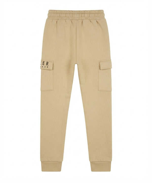 Kids Beige Utility Cargo Sweatpants