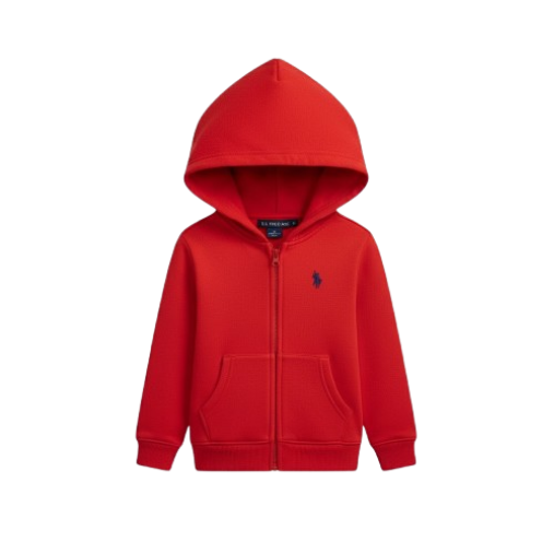 U.S. Polo Assn. Boy’s Full-Zip Hoodie – Classic Red