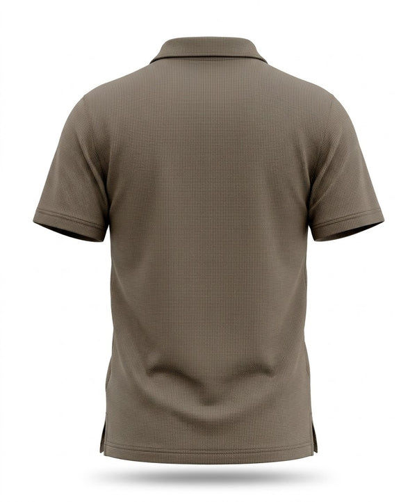 Men's Waffle Knit Polo Shirt
